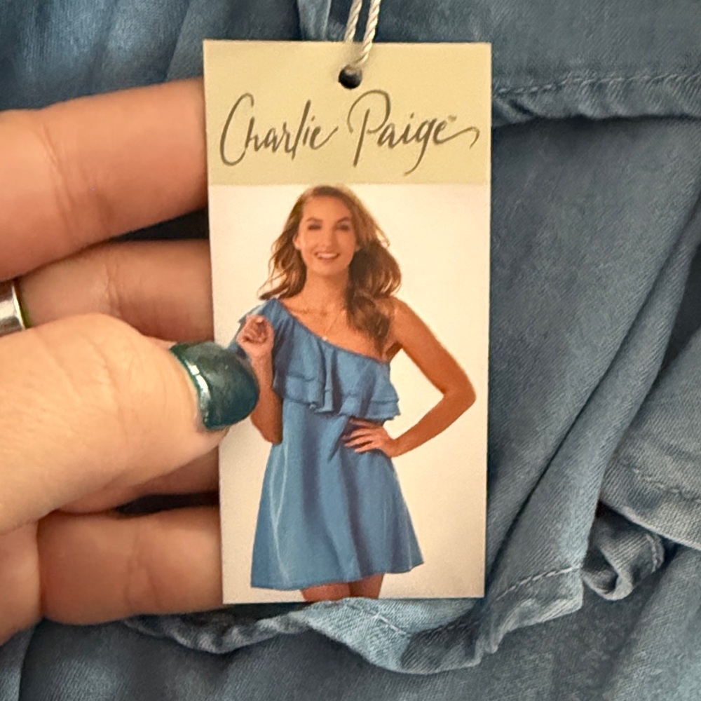 Charlie Paige Sky Blue Ruffle Dress